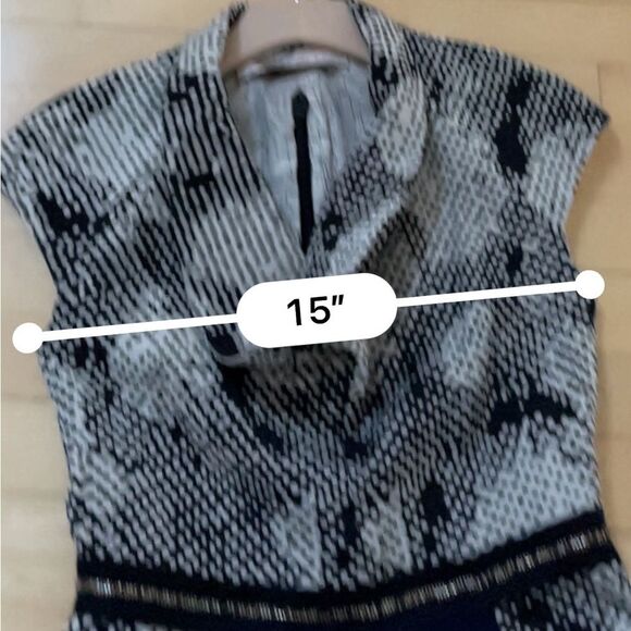 Lela Rose Pebble Print Mixed Media Mini Dress 2 - Picture 7 of 15